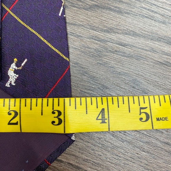 Ralph Lauren Purple Tennis Player Pattern Tie - Picture 4 of 4